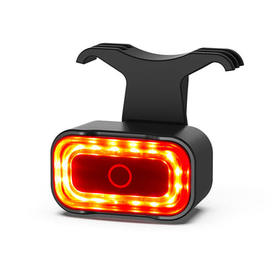 Intelligent induction brake bicycle taillight road mountain bike charging warning riding equipment square red taillight - Korvel