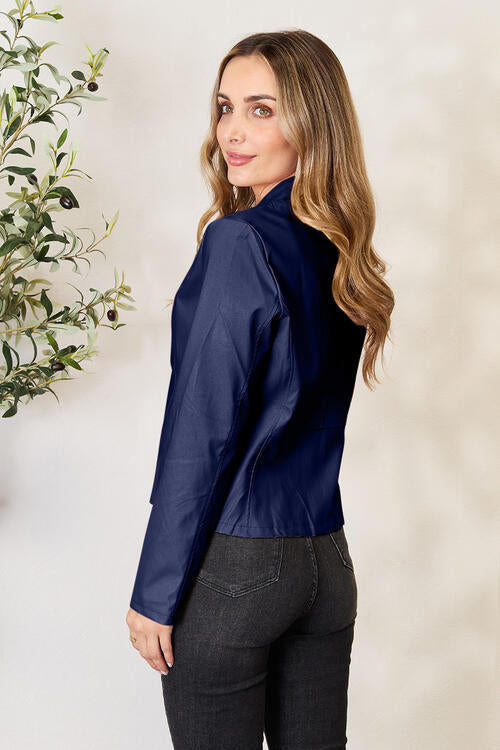 Veste zippée classique à col pour femmes pour une élégance au quotidien
