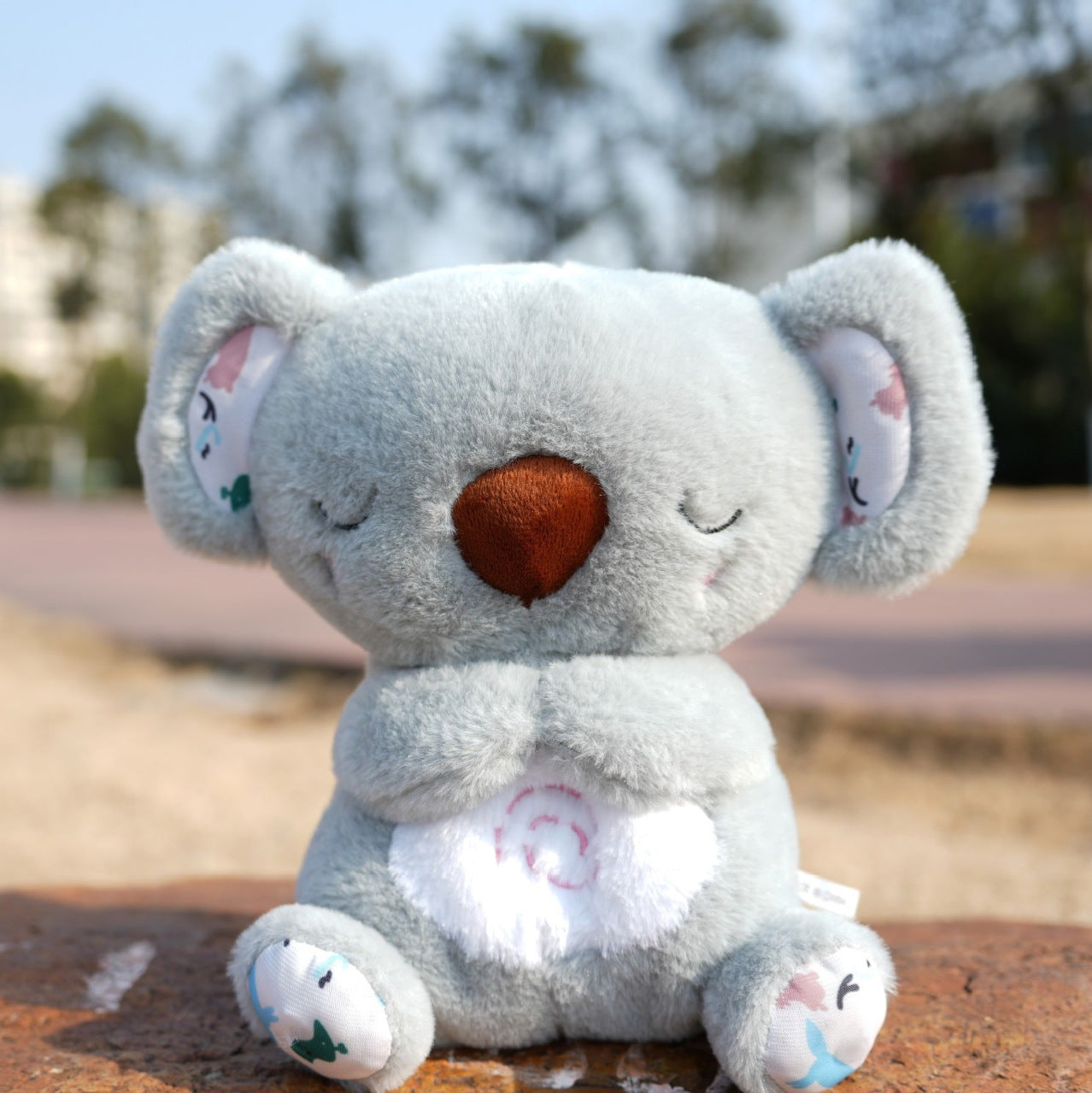 Breathing glowing cute koala baby lulls to sleep music early education doll soothes baby - Korvel