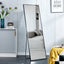 Aluminum alloy metal frame wall mounted full-length mirror black 65 * 23“ - Korvel