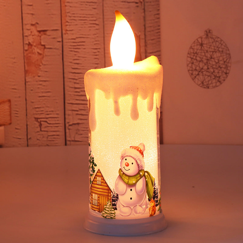 Christmas decoration candle light LED simulation flame candle Santa Claus snowman decoration night light - Korvel