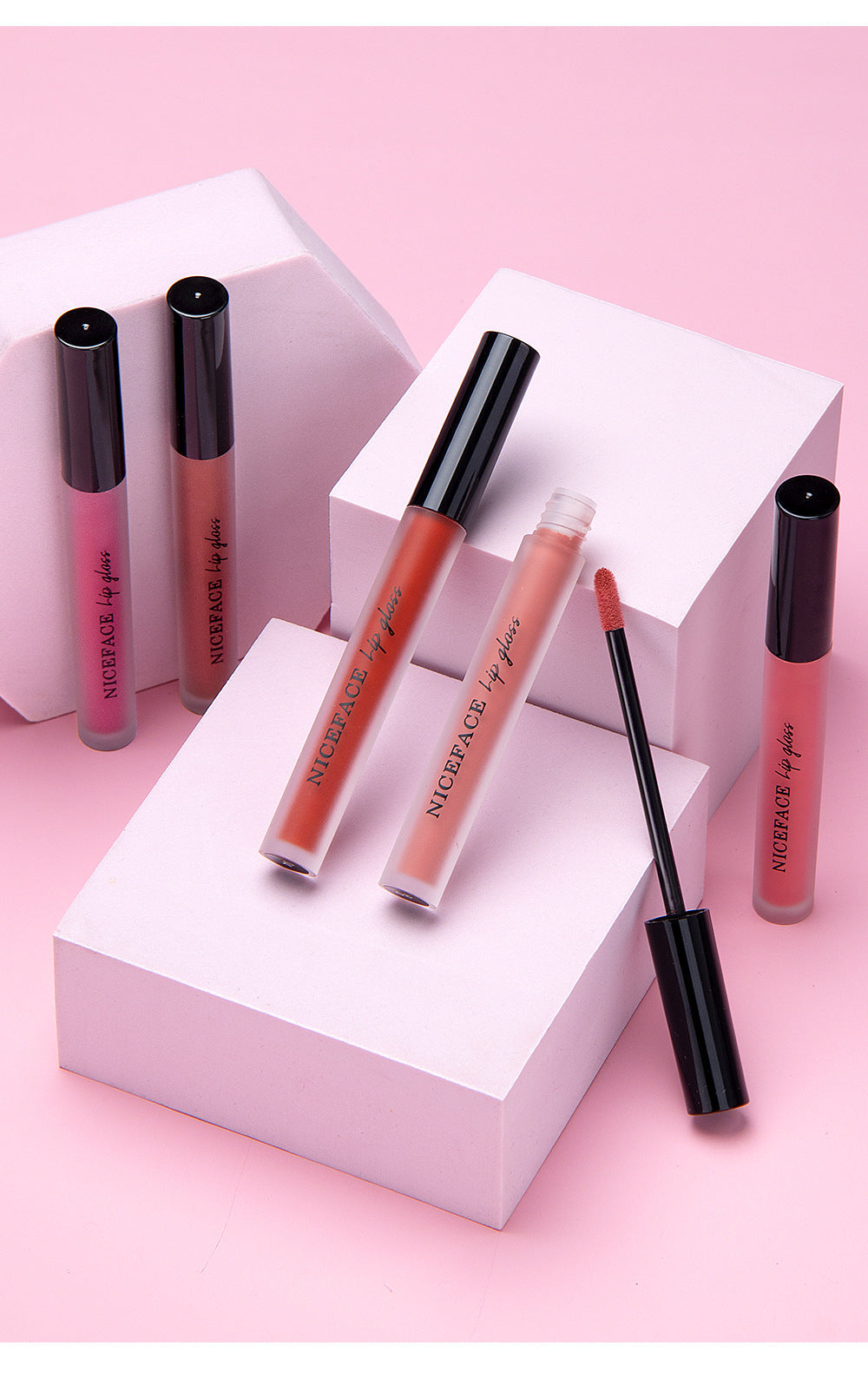 Niceface New Quality Lip Glaze Velvet Matte Lip Glaze Set Matte Non-stick Cup Holder Liquid Lipstick - Korvel