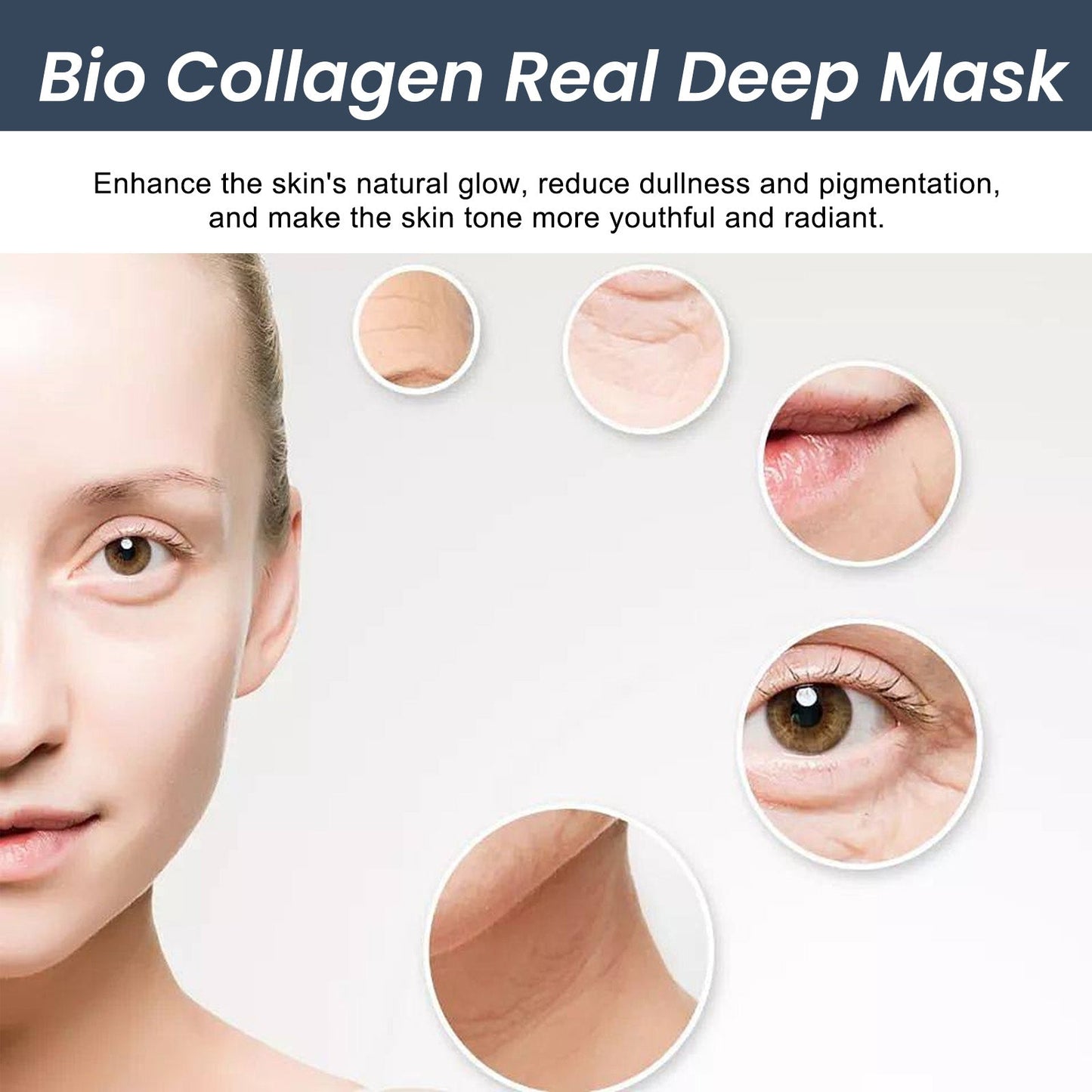 Bio-Collagen Real Deep Mask, It Moisturizes Moisturizing Anti-Wrinkle Fade Out Fine Lines Smooth White Chun Water Skin Mask - Korvel