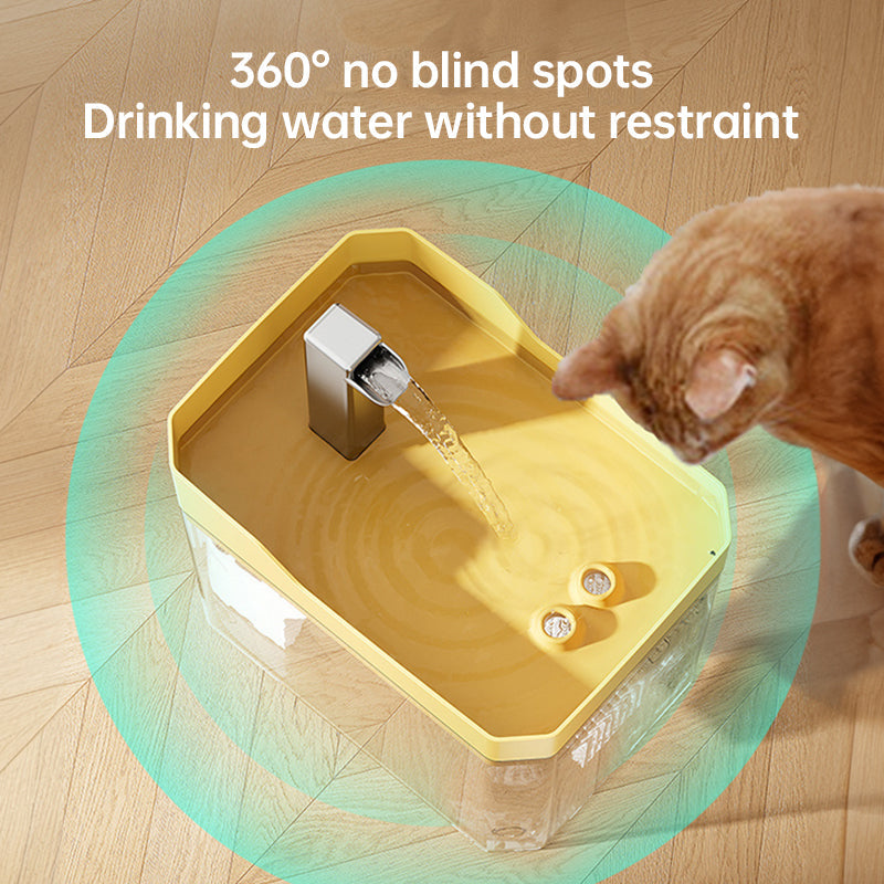Automatic cat water fountain with filter, USB-powered, anti-dry & circular filtration. - Korvel