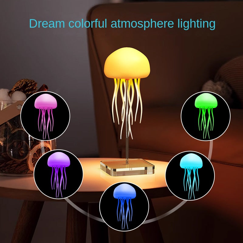 Lampe Méduse Contrôlée par Voix - Éclairage Ambiant Multicolore