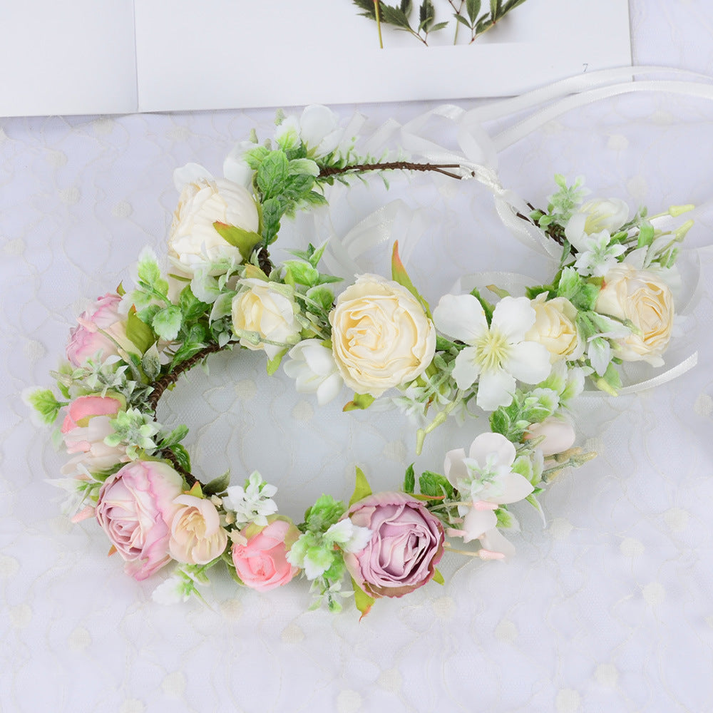 Hawaiian Wreath Wreath Simulation Flower Headwear Forest Fairy Girl Style Scenic Area Photo Headflower - Korvel