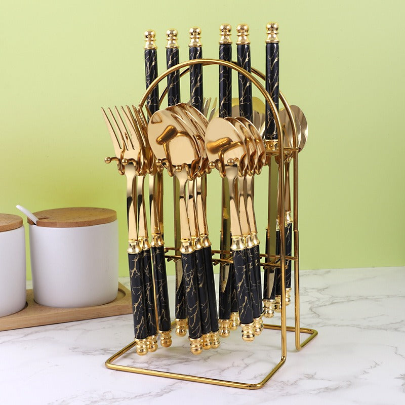 Elegant 24-Piece Stainless Steel Flatware Set