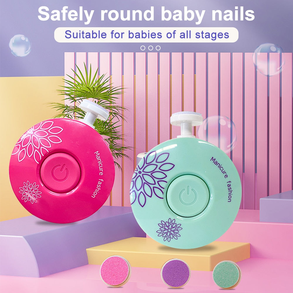ELERA New Baby Electric Nail Trimmer Kid Nail Polisher Tool Baby Care Kit Manicure Set Easy To Trim Nail Clippers For Newborn - Korvel