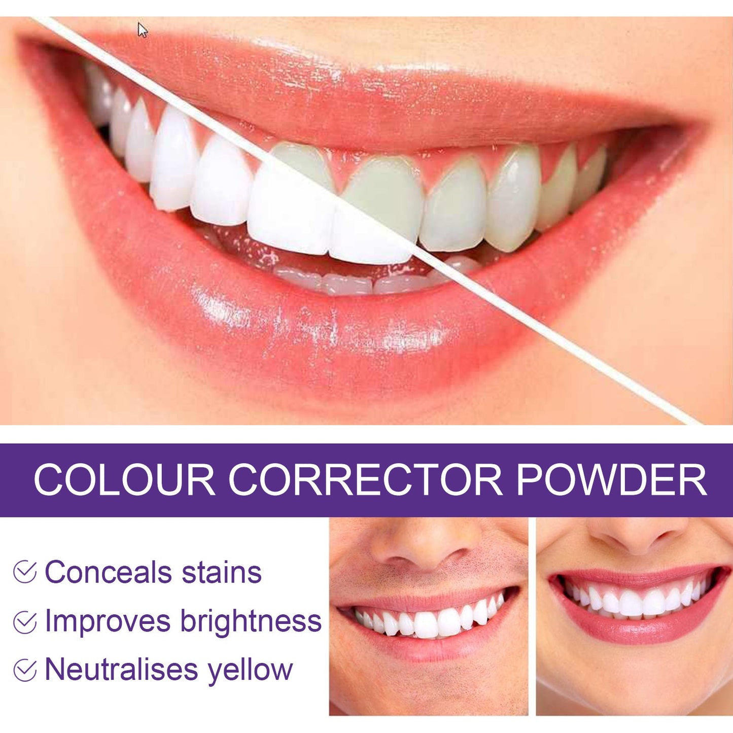 v34 Whitening Powder, Cleaning Stains Freshening Breath And Brightening White Teeth Cleaning Powder - Korvel
