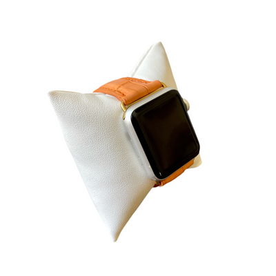 Tangerine Matte Alligator Apple Watch Band
