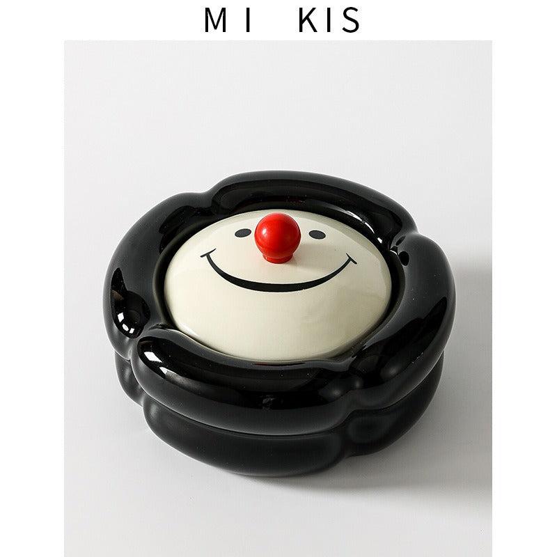 Elegant Ceramic Ashtray with Lid for Home and Office