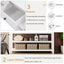 Retro Design Console Table with Two Open Shelves, Pine Solid Wood Frame and Legs for Living Room (Antique White) - Korvel
