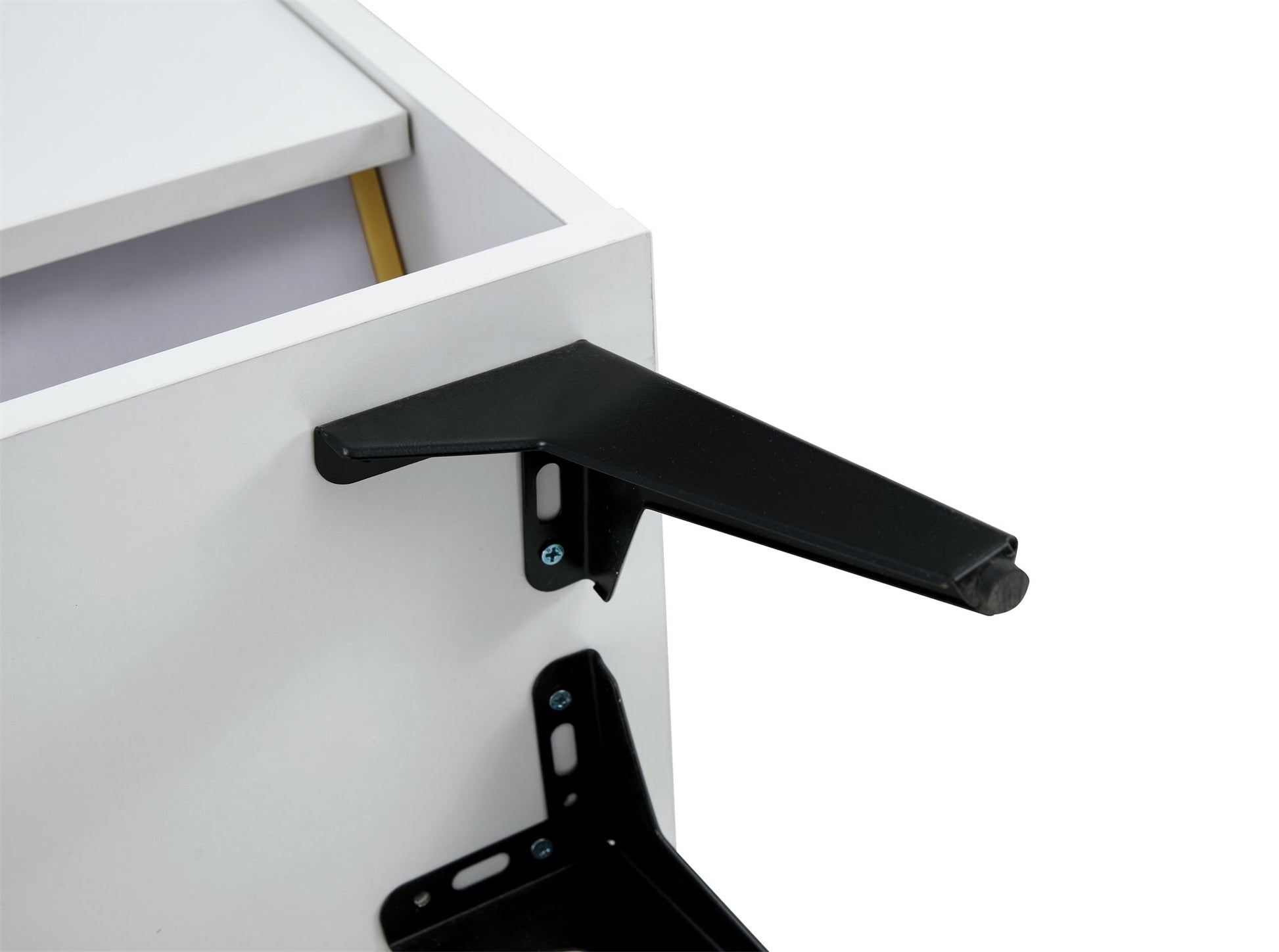 Shoe Cabinet , Shoe storage shelves, metal leg, White - Korvel