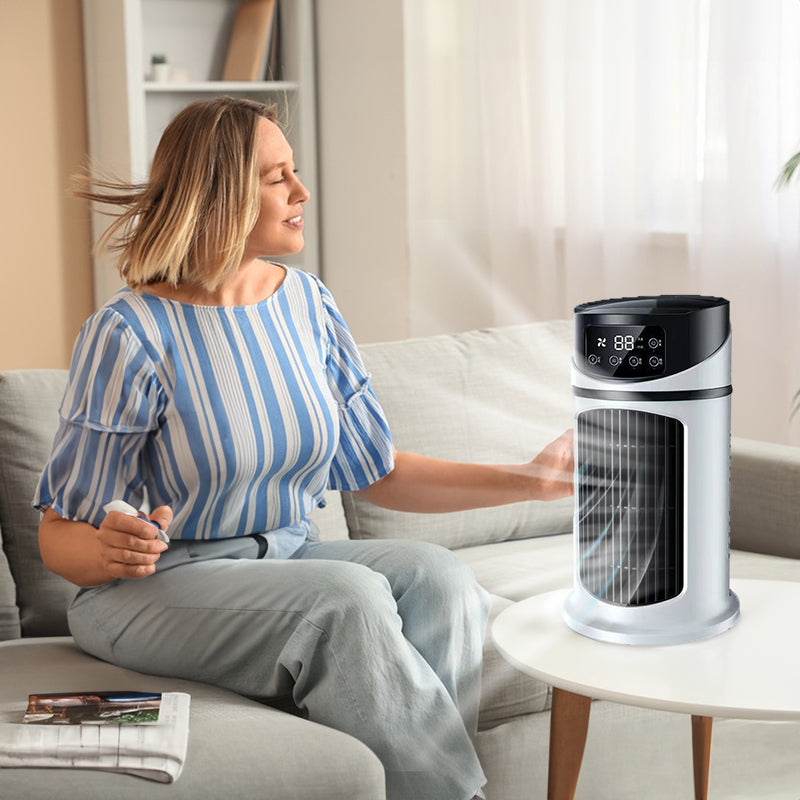 Premium Six-Speed Silent AC Cooling Fan - Portable & Bladeless