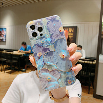 Elegant Oil Painting Floral Phone Case for iPhone Models