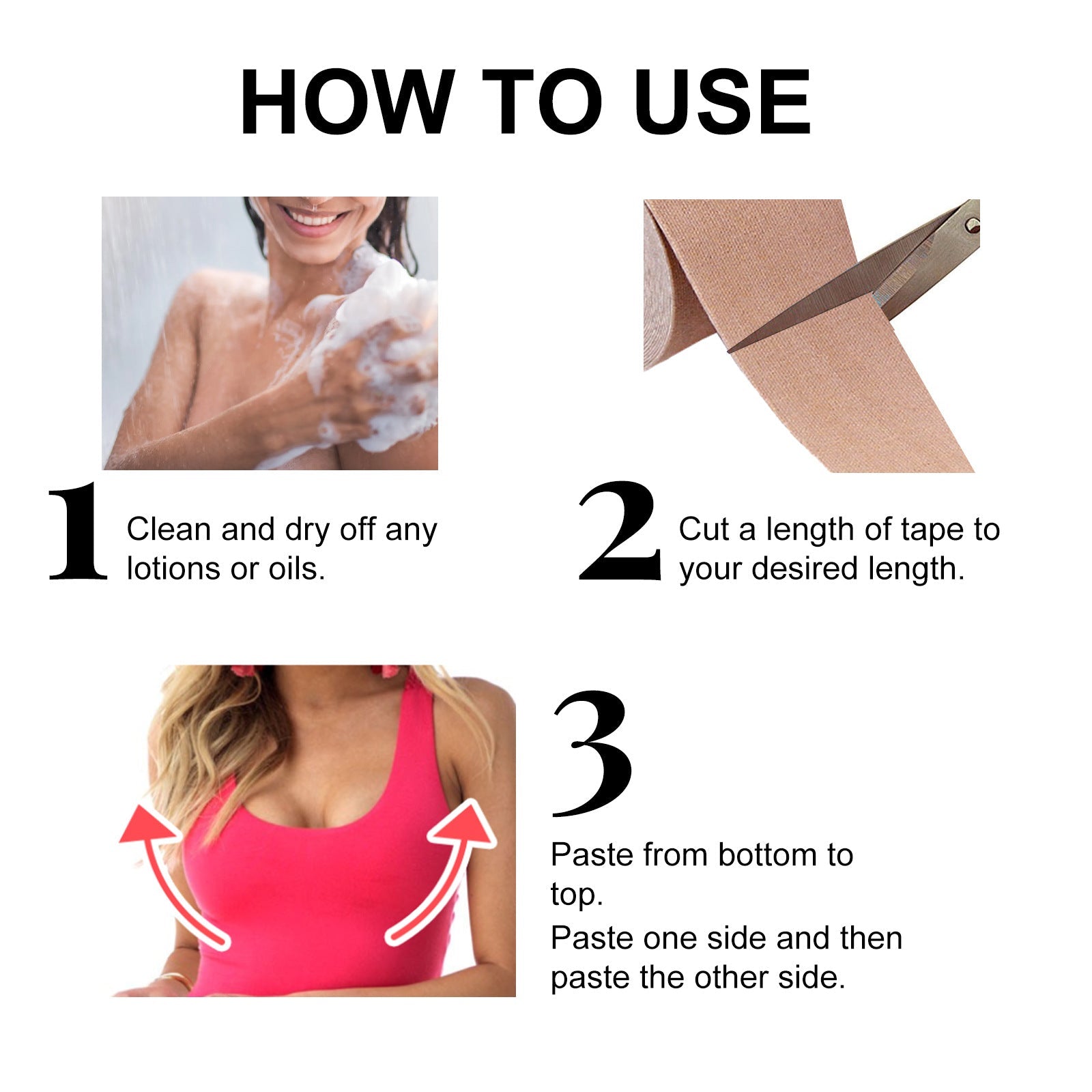 Invisible Elastic Fabric Chest Strap Anti-Sagging External Expansion Pull Up Chest Elastic Tape Invisible Chest Lift Tape - Korvel
