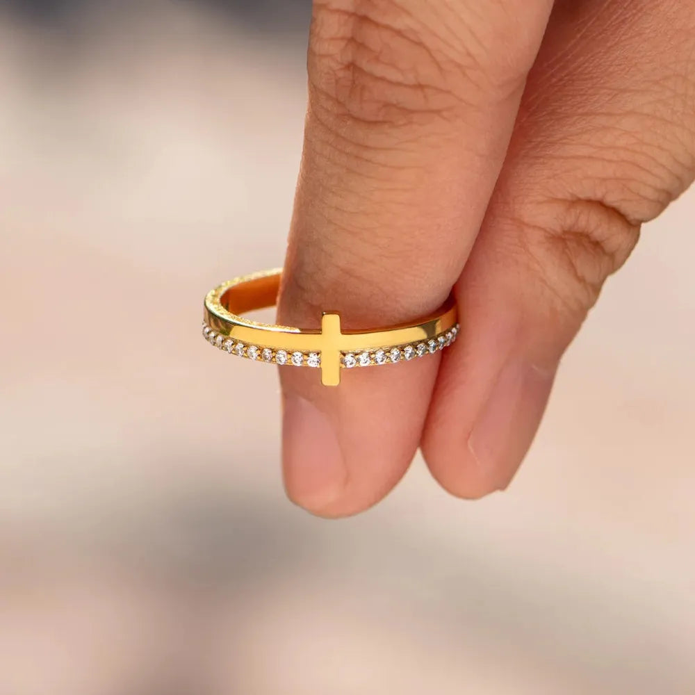 925 Sterling Silver Cross Ring - Korvel