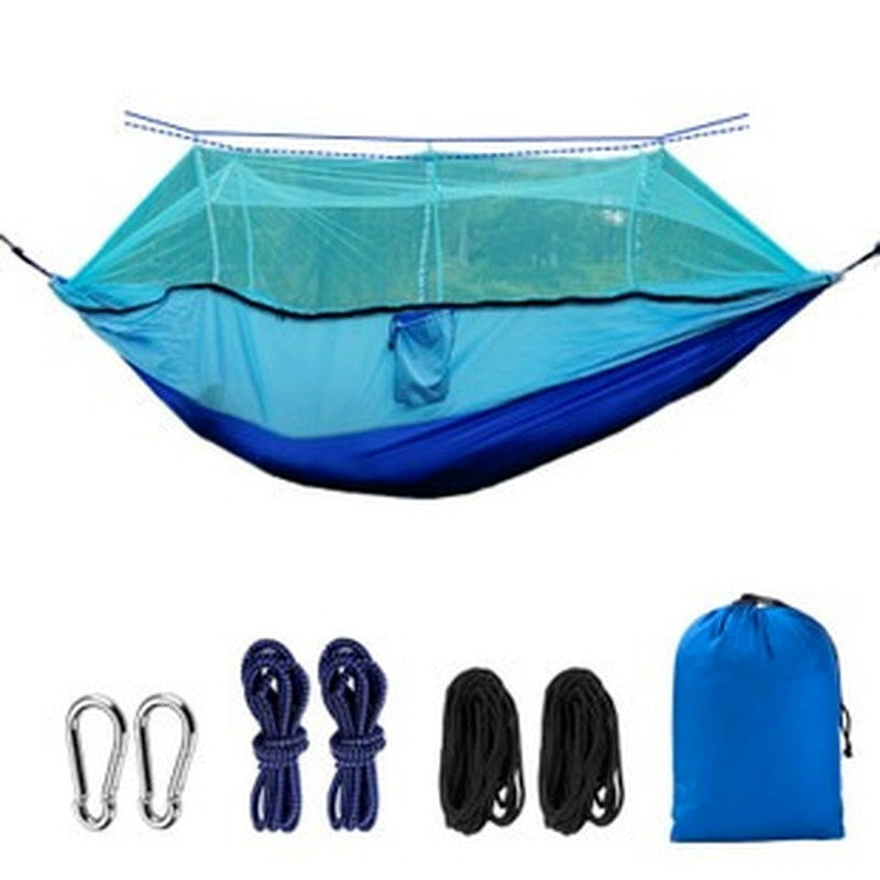 Bourette spinning 210T Nylon Hammock Outdoor Anti-mosquito Hammock Outdoor Camping Goods Bed Bearing - Korvel
