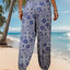Printed Elastic Waist Pants - Korvel