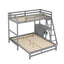 Twin over Full Bunk Bed with Built-in Desk and Three Drawers Grey - Korvel