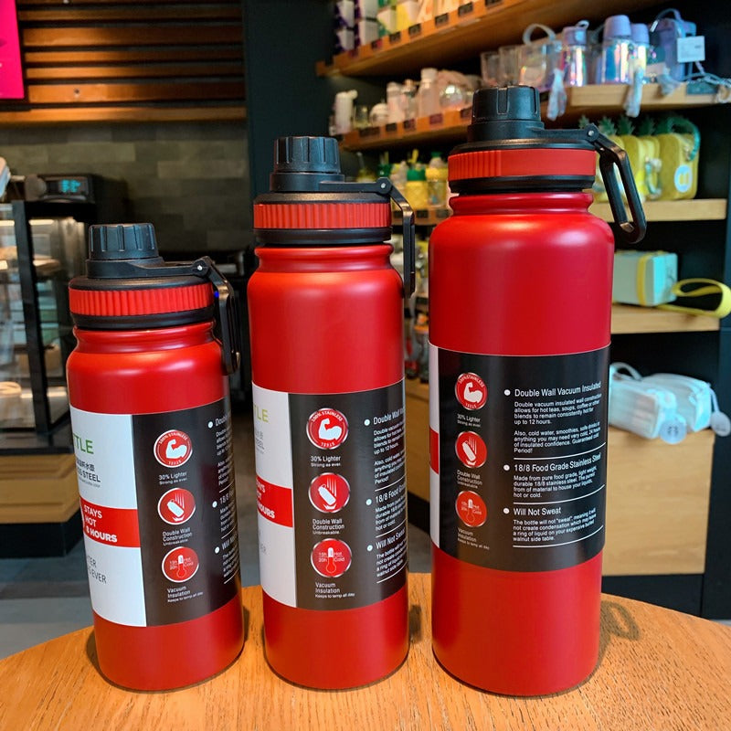 Large Capacity Outdoor Sports Kettle 304 Stainless Steel Insulated Cup Creative Portable Space Cup - Korvel