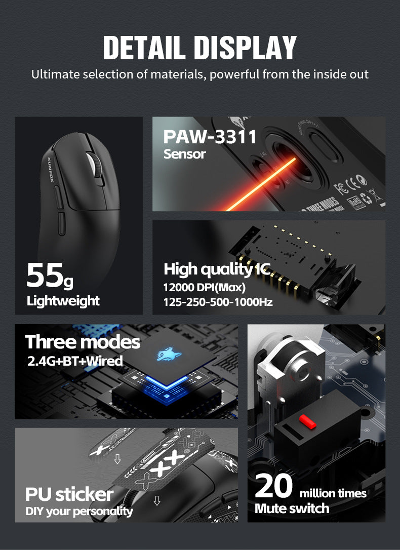 mouse lightweight E-sports game the third mock examination Bluetooth wireless mouse notebook mouse - Korvel