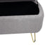 Grey Storage Ottoman Bench for End of Bed Gold Legs Modern Grey Faux Fur Entryway Bench - Korvel