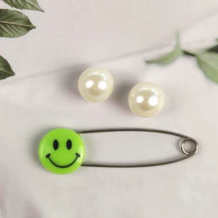Baby Child Safety Pins Smiley Pins Plastic Safety Pins Medium Size About 40 Large Size About 55 mm - Korvel