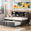 Metal Twin Size Daybed with Trundle, Storage & USB Ports - Black