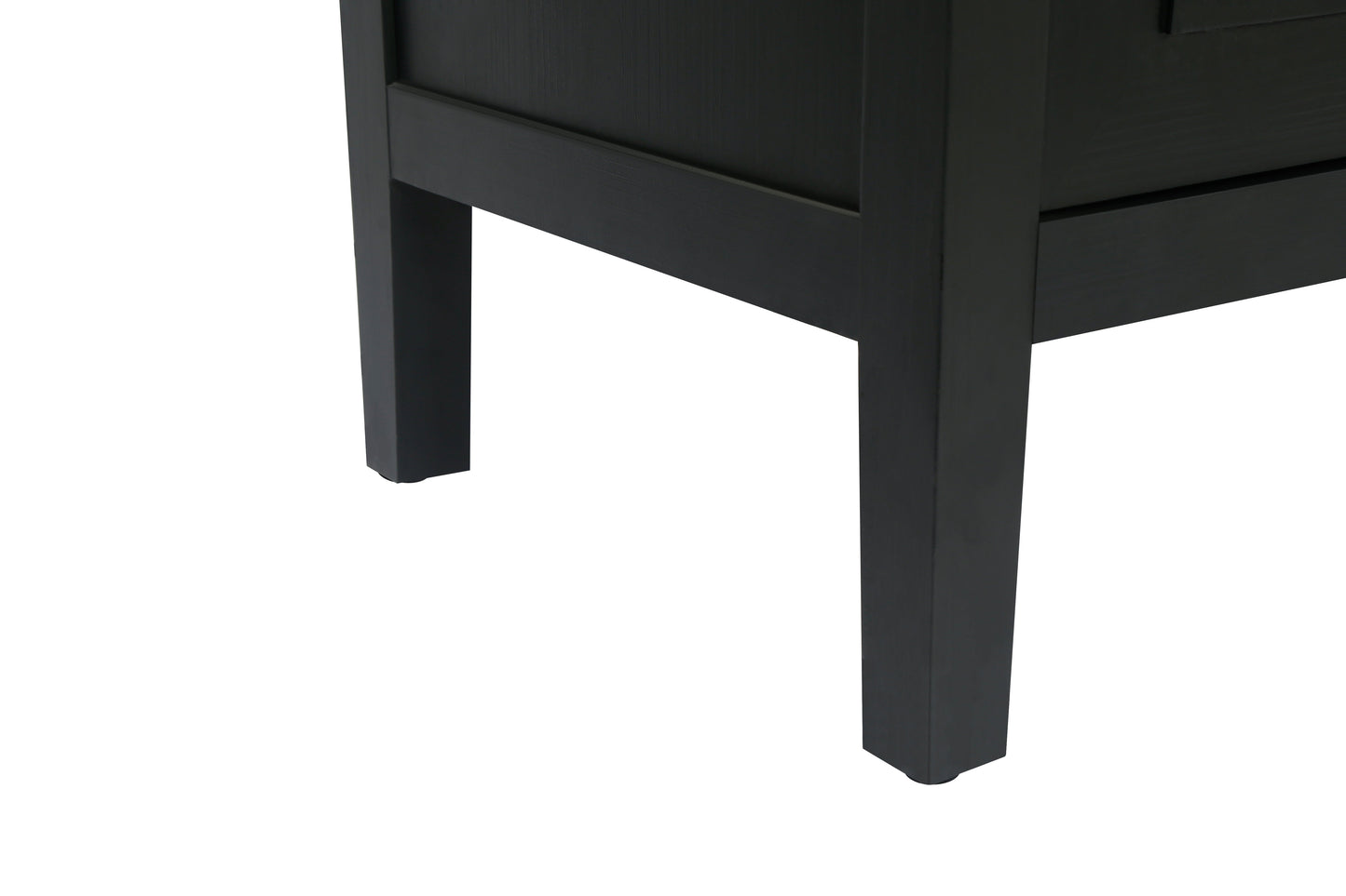 4 Door Wooden Twill Sideboard - Vintage Black & Dark Walnut