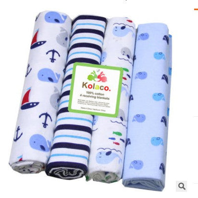 4Pcs/Lot Baby Blankets Newborn Muslin Diapers 100% Cotton Baby Swaddle Blanket for Newborns Photography Kids Muslin Swaddle Wrap - Korvel