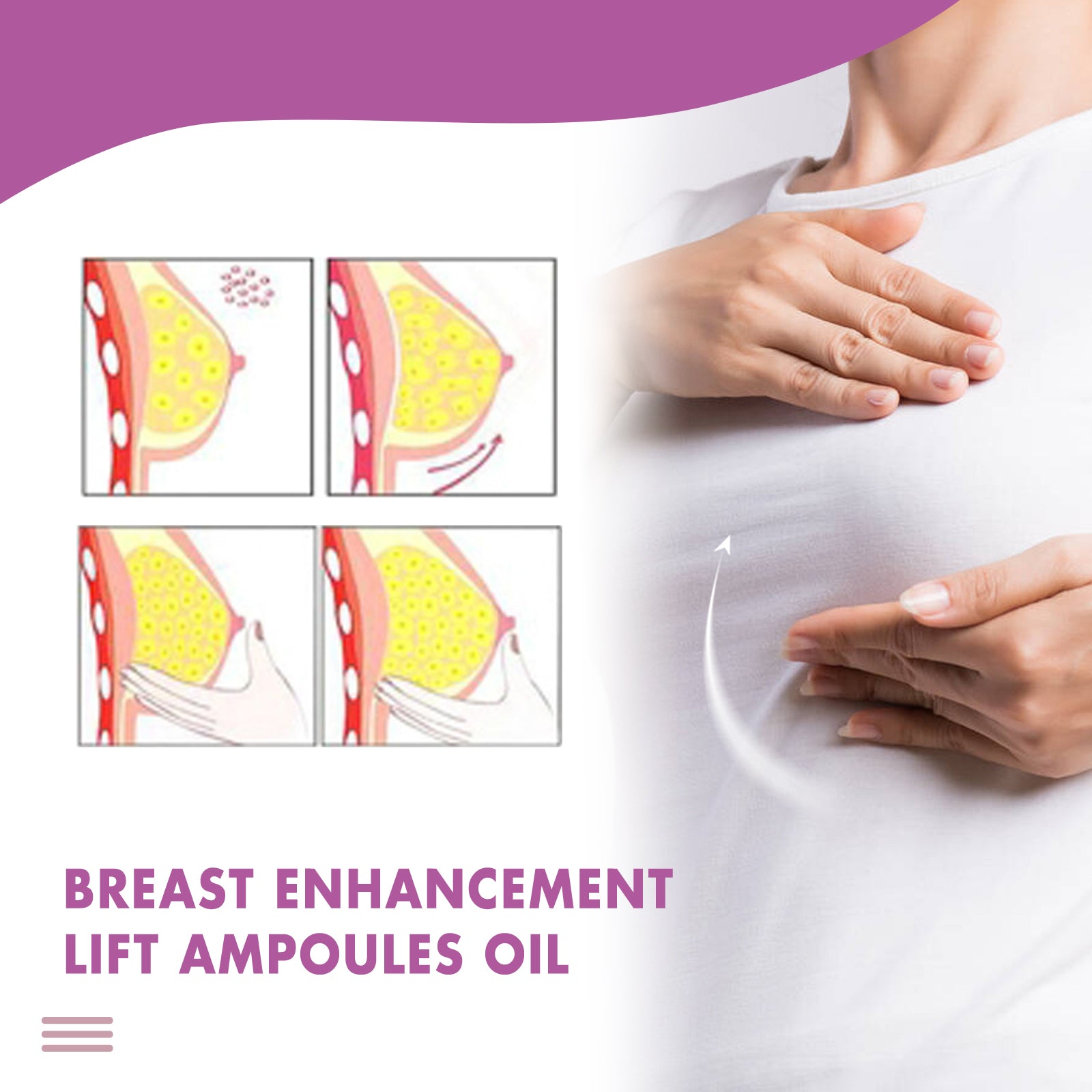 Breast Enhancement Lift Ampoules Oil, Gently Moisturize And Tighten The Breasts Plump And Full Lifting Breast Care Essence - Korvel