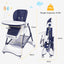Gbruno A-Shaped High Chair with Lockable Wheels - Navy