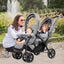 Foldable Lightweight Double Baby Stroller - Gray