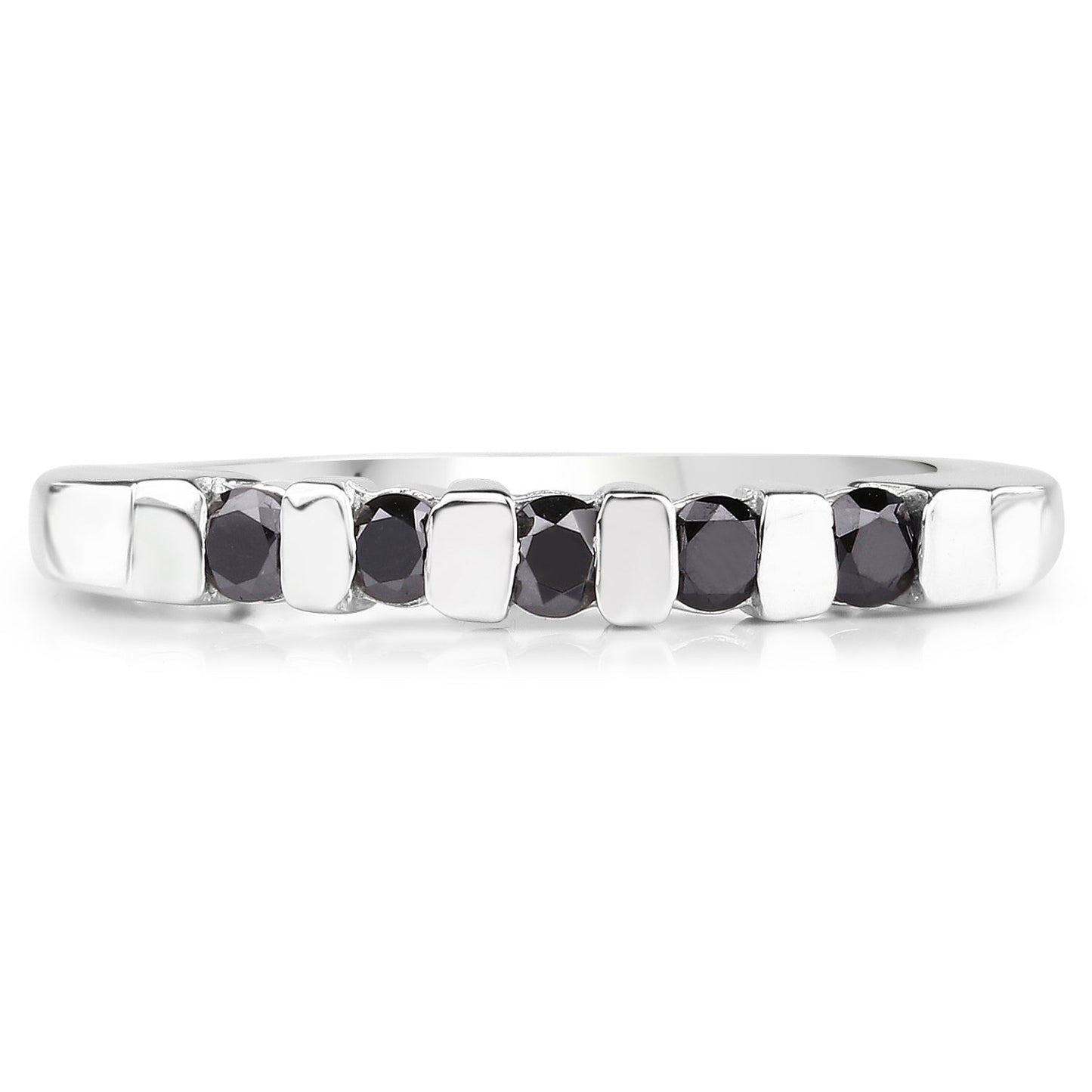 0.50 Carat Genuine Black Diamond Sterling Silver Ring