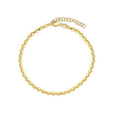 Bracelet en perles espacées en or jaune 14 carats (3,00 mm)