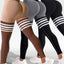 High Waist Striped Outdoor Sports Tights for Women