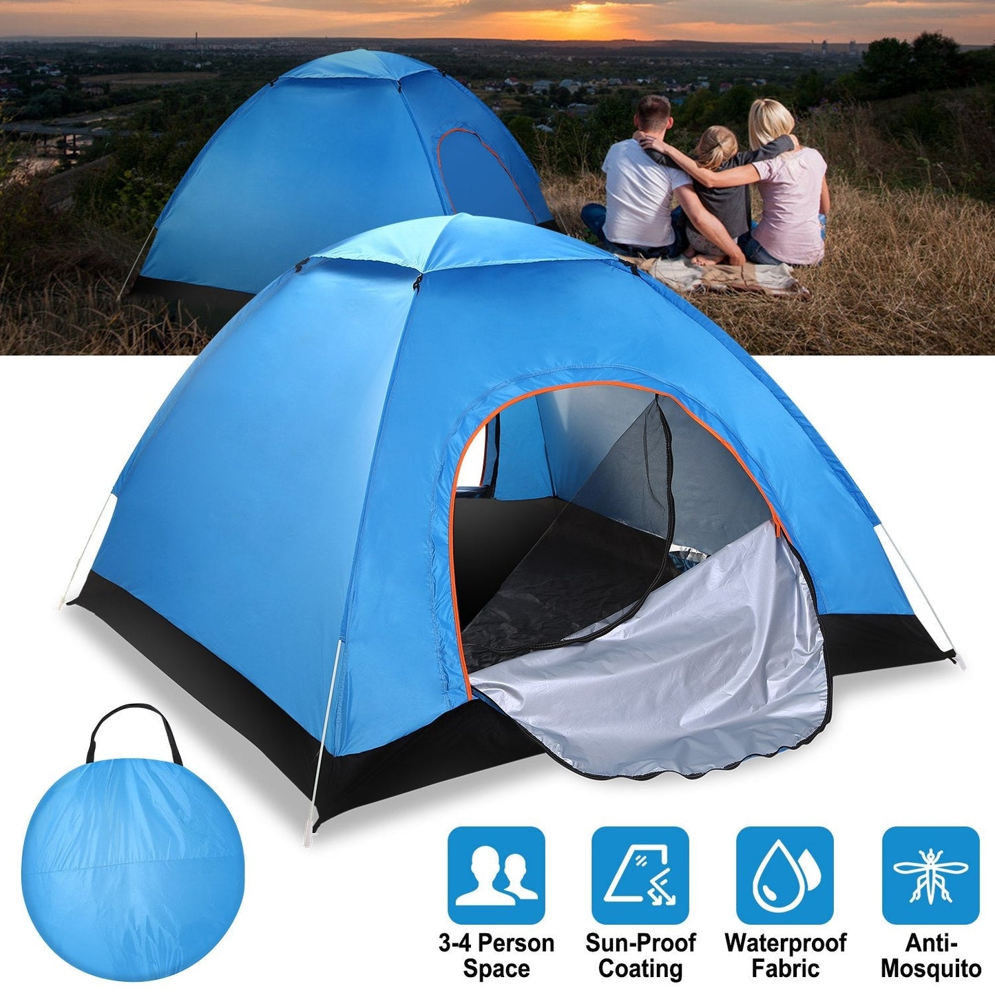 GBruno Carpa Impermeable para 4 Personas