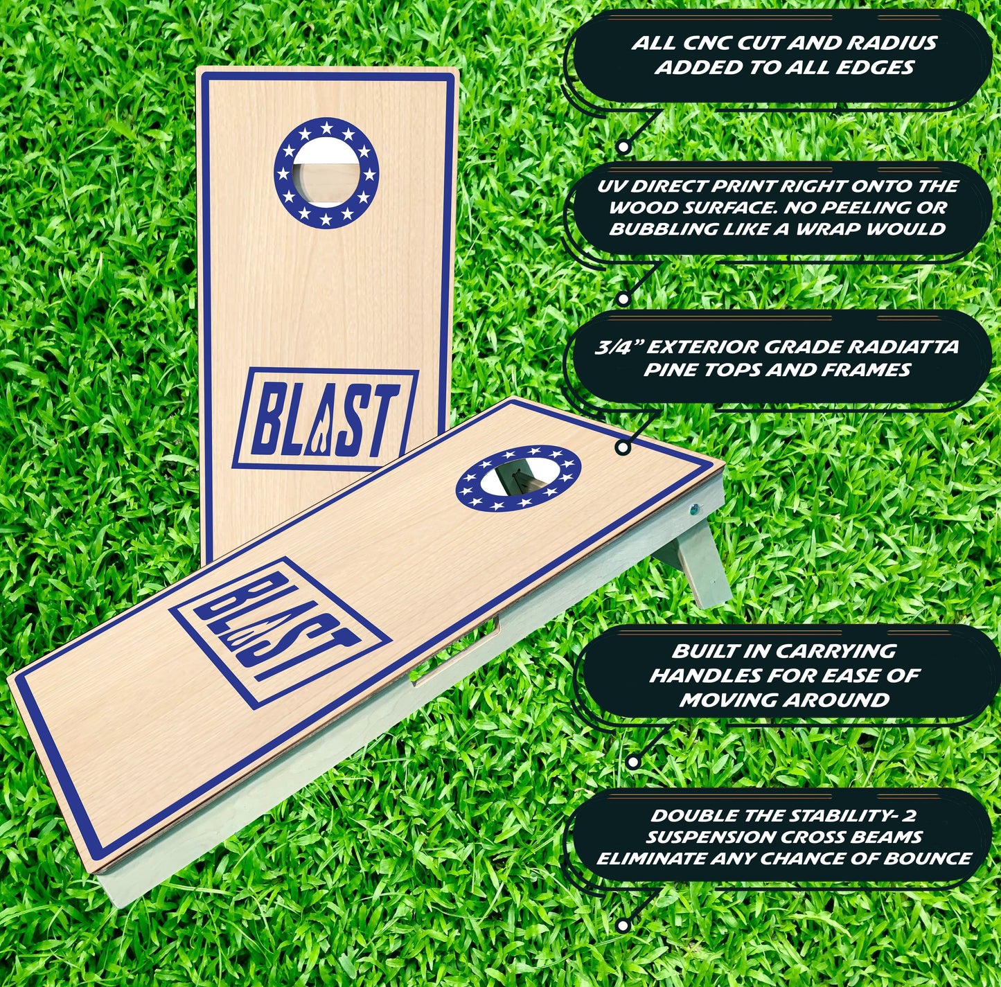 Premium Detroit Cornhole Board Set - Korvel