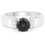 Bague en argent sterling avec chrome diopside et topaze blanche de 1,29 carat