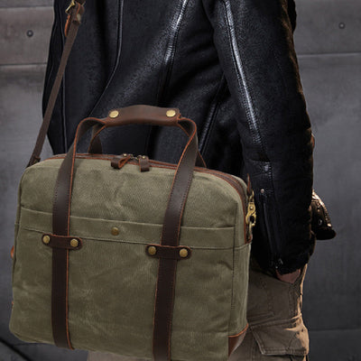 Maletín de Viaje Vintage para Hombre en Lona Encera