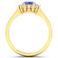 Bague Halo en Tanzanite et Diamants de 1,92 Carat en Or Jaune 14K
