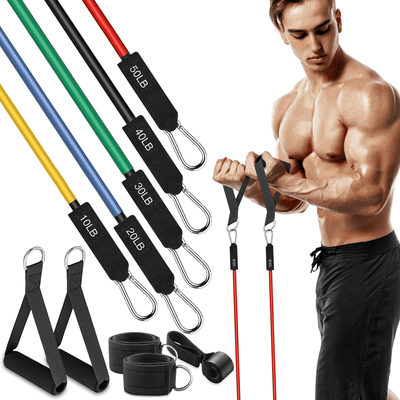 XGear Fitness 11-Piece Resistance Band Set with Handles