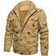Parka d'hiver zippé pour homme avec capuche détachable