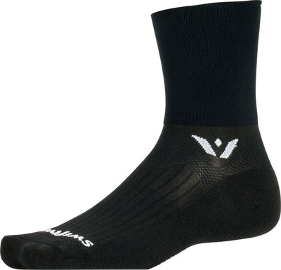 Swiftwick Aspire Quarter Crew Socks - Black Medium