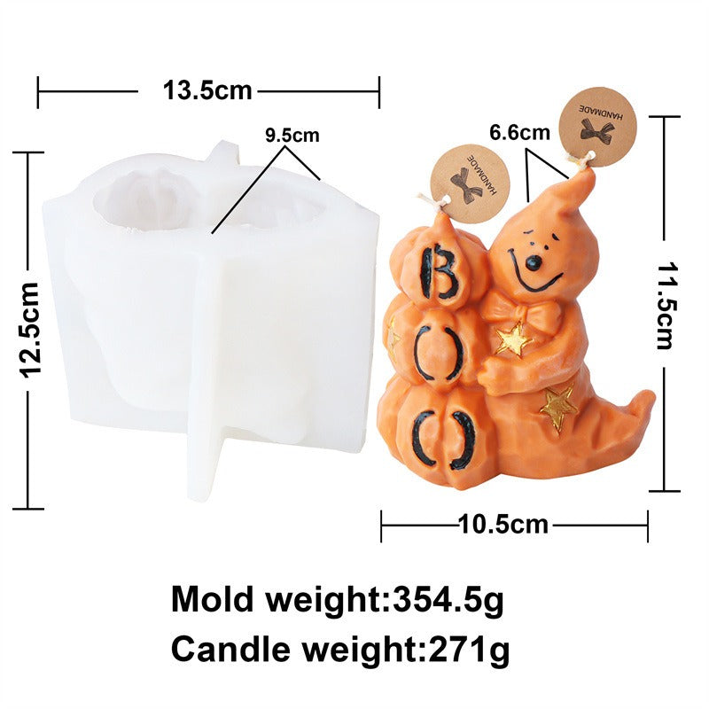 Molde de Silicona para Velas de Fantasma y Calabaza de Halloween