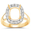 Bague de fiançailles semi-montée en or jaune 14K avec diamant blanc de 0,51 carat