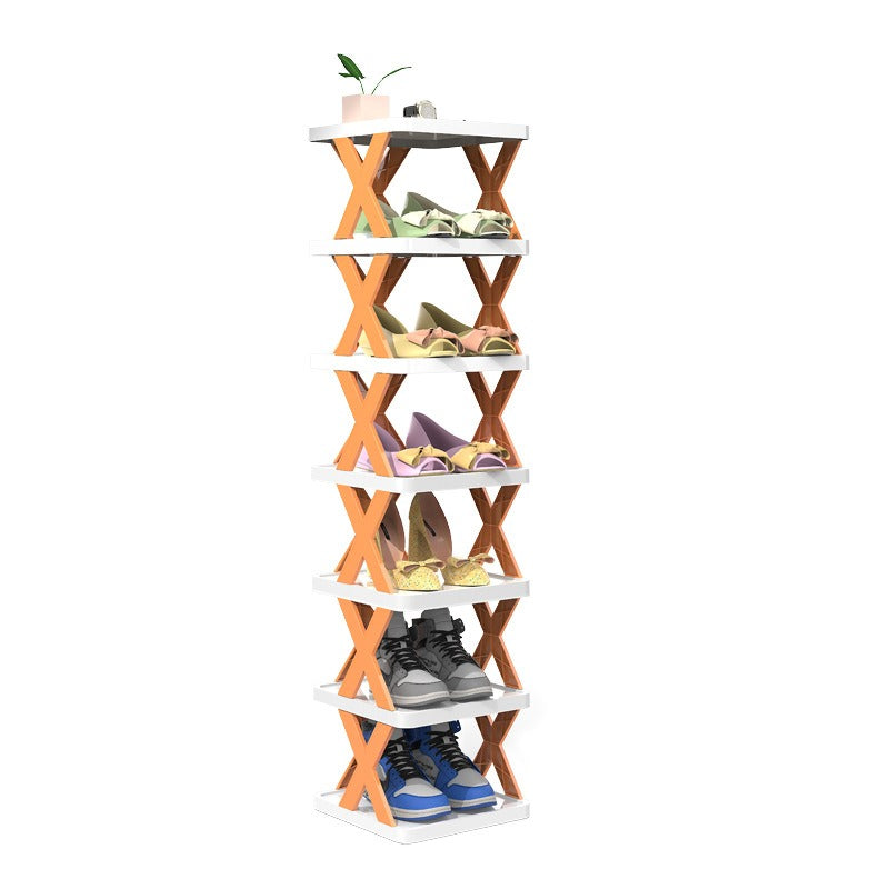 Simple shoe rack corridor narrow storage shoe cabinet foldable and easy to use multifunctional dust-proof shoe rack - Korvel