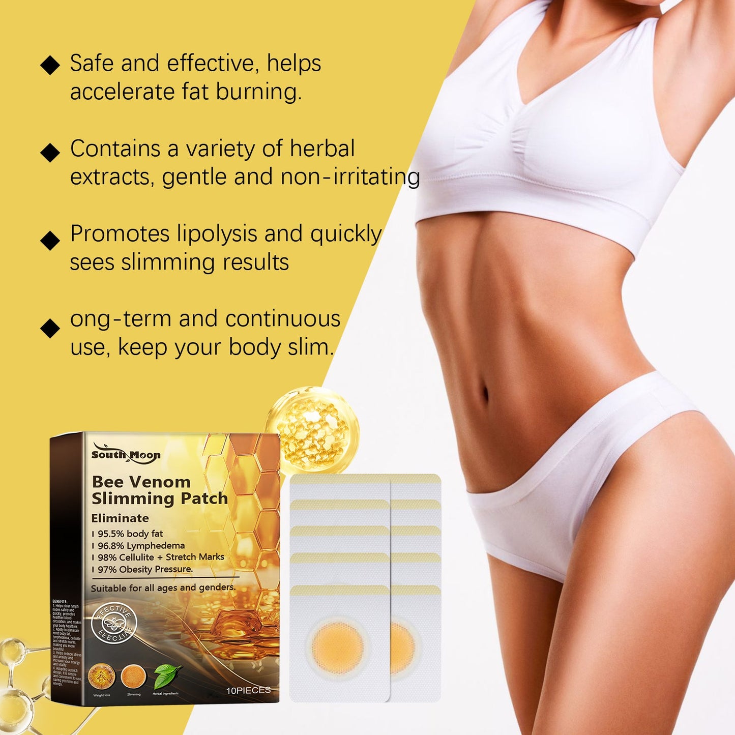 Bee Venom Slimming Patch, Body Shaping Paste Body Shaping Slimming Increase Vitality Reduce Swelling Slimming Body Shaping - Korvel