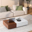 Modern style walnut coffee table with two storage spaces - Korvel